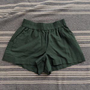 SALE - Green High Waisted Shorts with Pockets